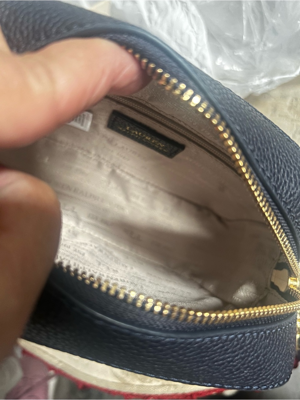 Ralph Lauren Black Camera Bag Embossed RL Pebbled Leather Crossbody - Picture 16 of 16